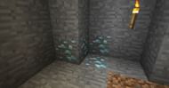 Diamonds in a ravine (Image via Minecraft)